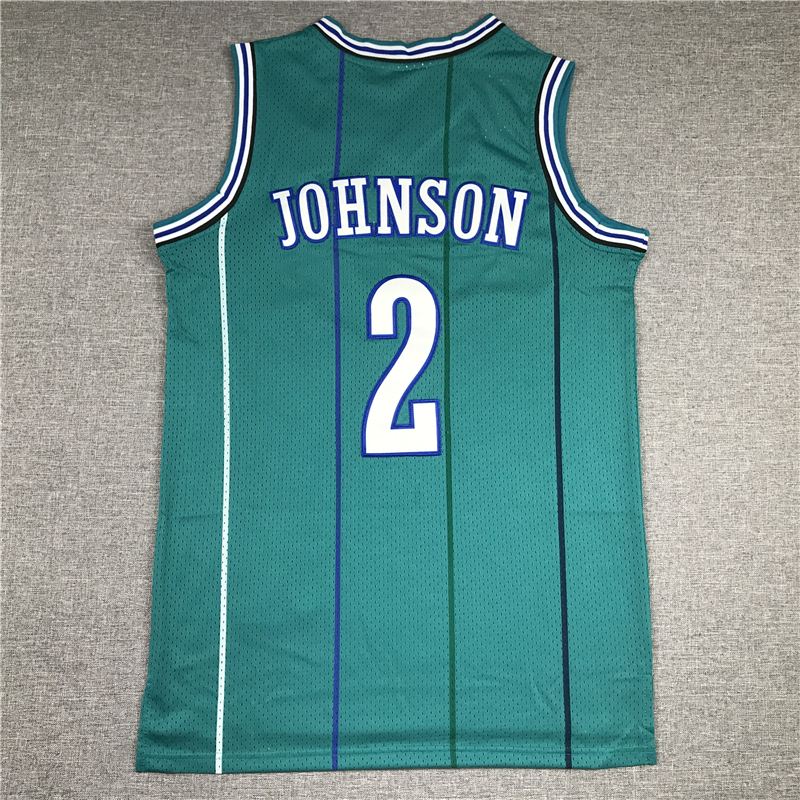 Men's NBA 1992-93 Charlotte Hornets #2 Larry Johnson Mitchell & Ness Throwback Swingman Jersey