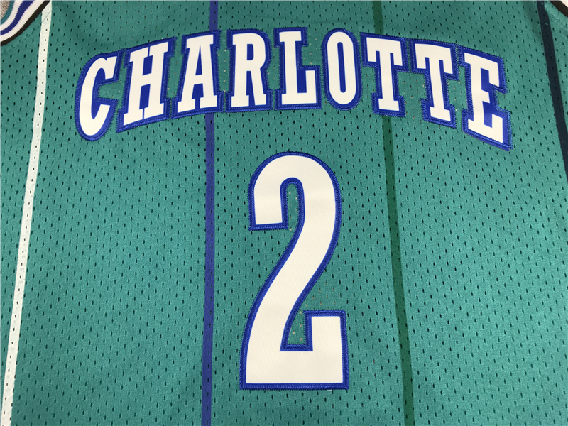 Men's NBA 1992-93 Charlotte Hornets #2 Larry Johnson Mitchell & Ness Throwback Swingman Jersey