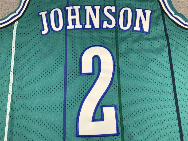 Men's NBA 1992-93 Charlotte Hornets #2 Larry Johnson Mitchell & Ness Throwback Swingman Jersey