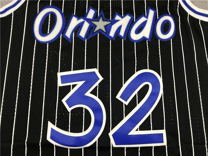Men's NBA 1994-95 Orlando Magic #32 Shaquille O’Neal Mitchell & Ness Black Swingman Jersey