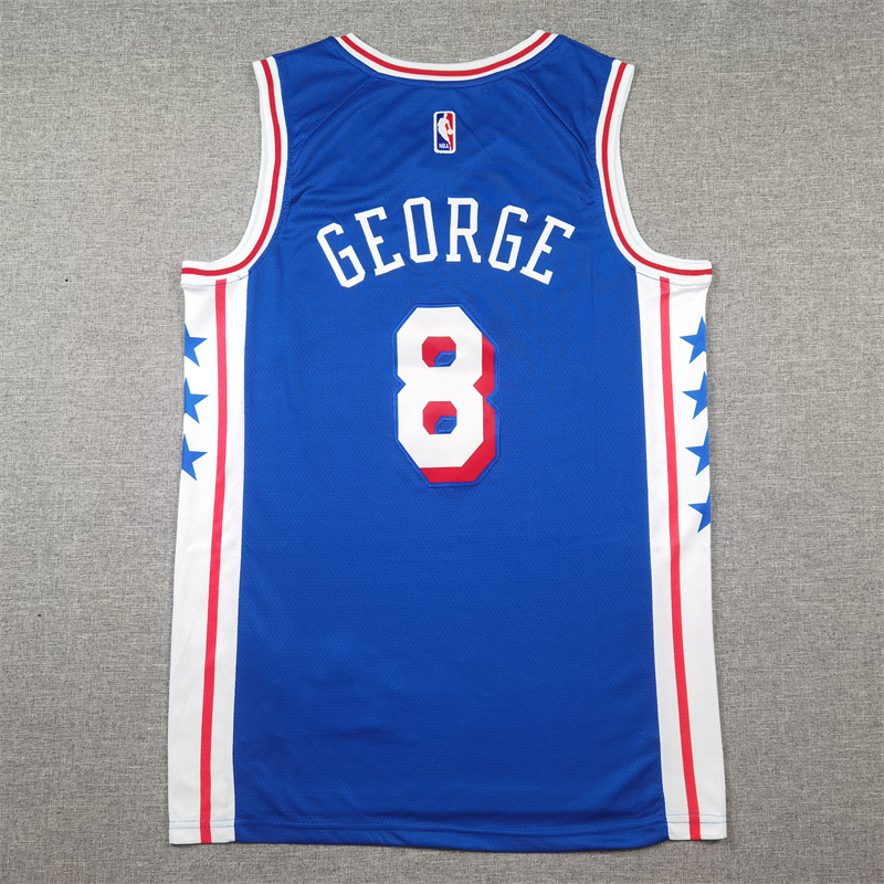 Men's NBA Philadelphia 76ers #8 Paul George Nike 2024-25 Icon Edition Swingman Jersey