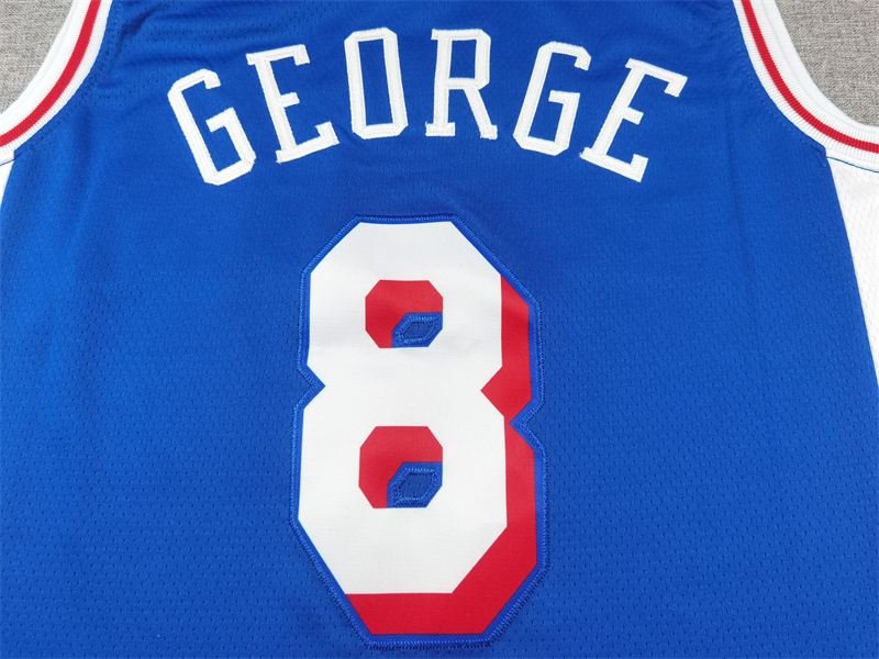 Men's NBA Philadelphia 76ers #8 Paul George Nike 2024-25 Icon Edition Swingman Jersey