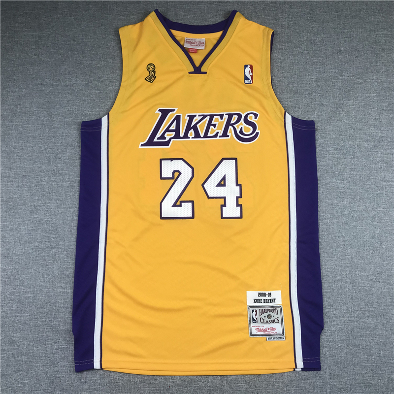 Men's NBA 2008-09 Finals Lakers #24 Kobe Bryant Mitchell & Ness Home Swingman Jersey