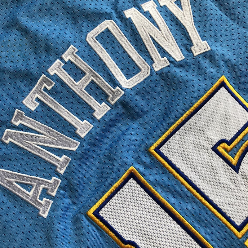 NBA Denver Nuggets #15 Carmelo Anthony Men's M&N Classic Blue Embroidery Jersey