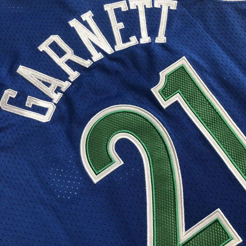 NBA Minnesota Timberwolves #21 Kevin Garnett Men's M&N 1995-96 Classic Embroidery Blue Jersey