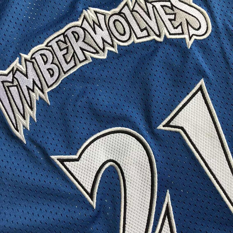 NBA Minnesota Timberwolves #21 Kevin Garnett Men's M&N 2003-04 Classic Embroidery Blue Jersey