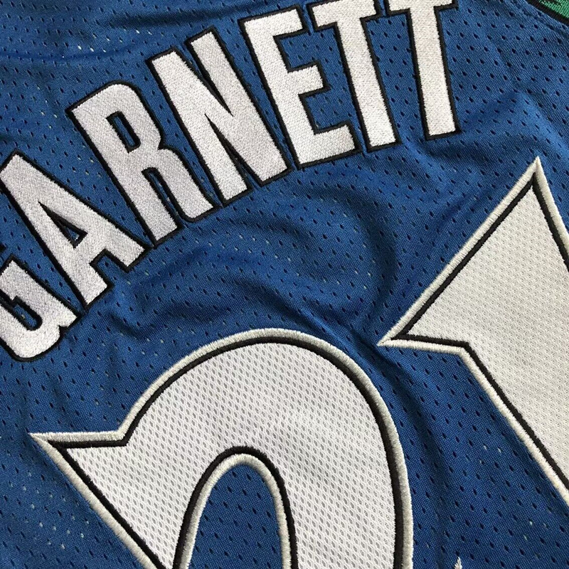 NBA Minnesota Timberwolves #21 Kevin Garnett Men's M&N 2003-04 Classic Embroidery Blue Jersey