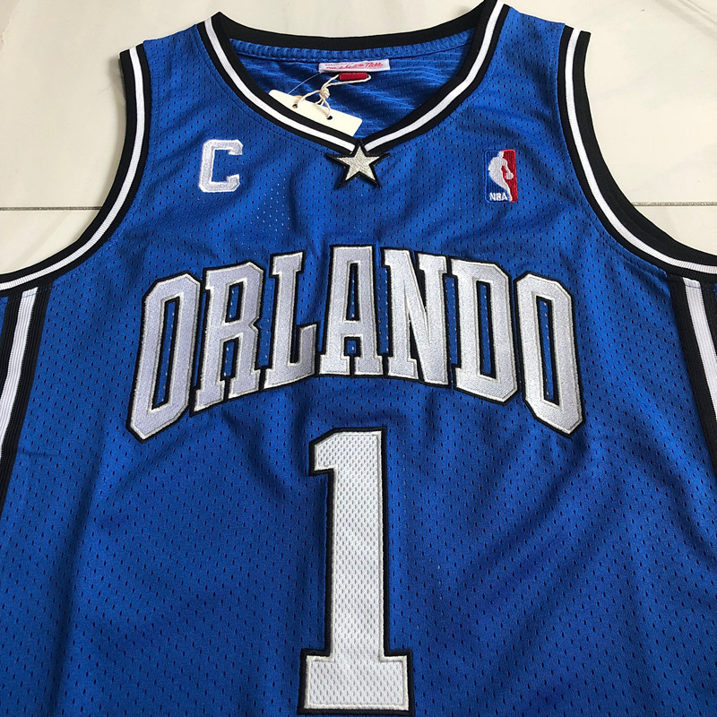 NBA Orlando Magic #1 Tracy McGrady Men's M&N 2003-04 Away Embroidery Jersey