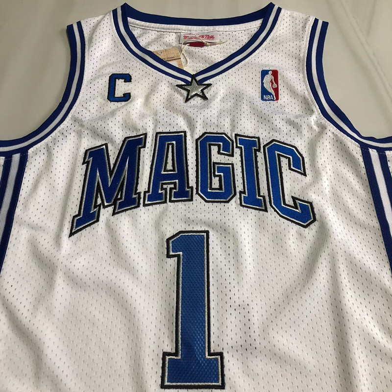 NBA Orlando Magic #1 Tracy McGrady Men's M&N 2003-04 Home Embroidery Jersey