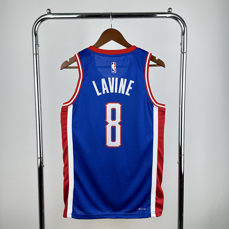 Men's NBA Heat Pressed Jersey Sacramento Kings #8 Zach LaVine 2024/25 - City Edition