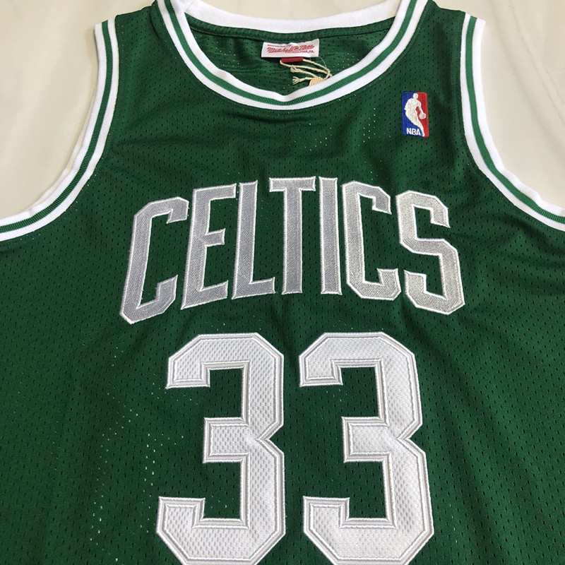 NBA Boston Celtics #33 Larry Bird Men's M&N 1985-86 Home Embroidery Jersey