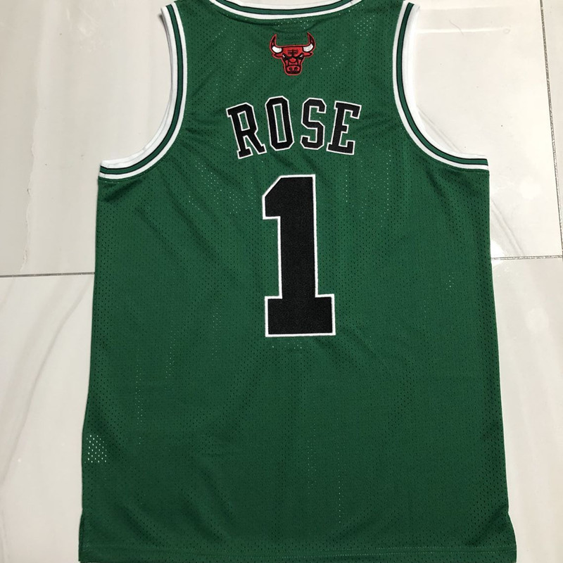 NBA Chicago Bulls #1 Derrick Rose Men's M&N 2008-09 St. Patrick's Day Embroidery Jersey