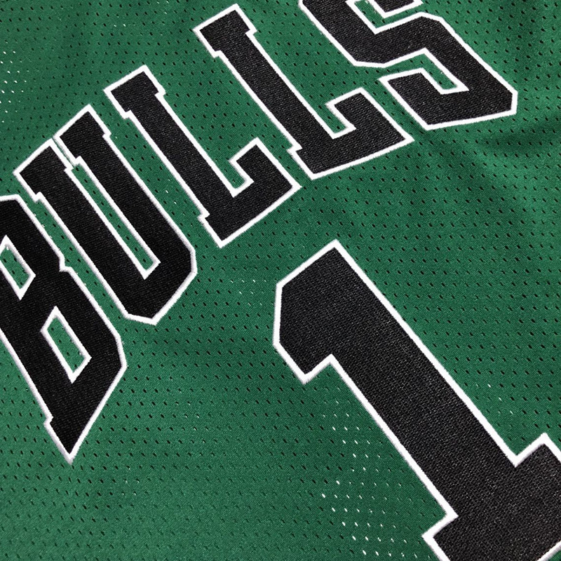 NBA Chicago Bulls #1 Derrick Rose Men's M&N 2008-09 St. Patrick's Day Embroidery Jersey