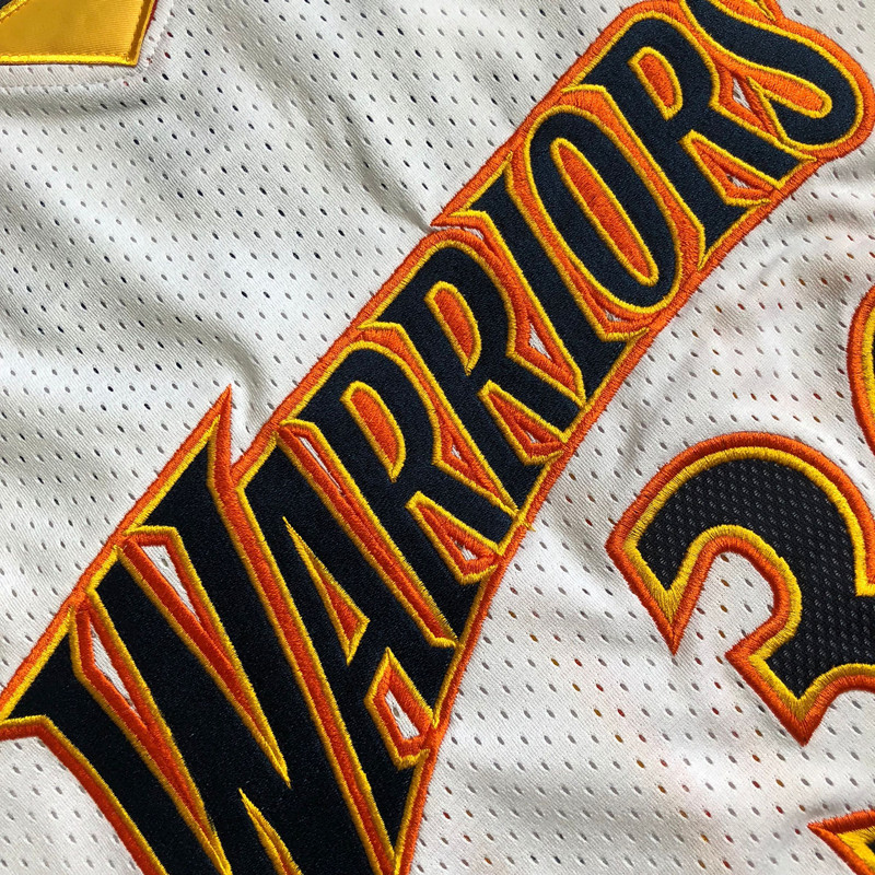 NBA Golden State Warriors #30 Stephen Curry Men's M&N Retro White Embroidery Jersey