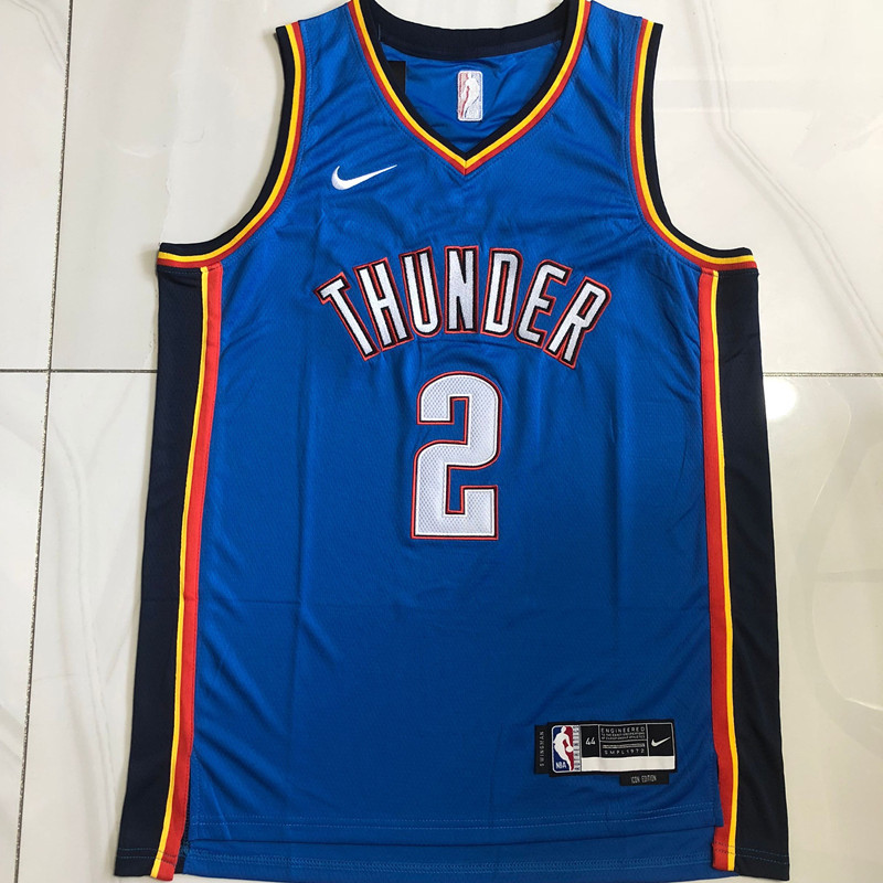 NBA Oklahoma City Thunder #2 Shai Gilgeous-Alexander Men's Nike Icon Edition Embroidery Jersey
