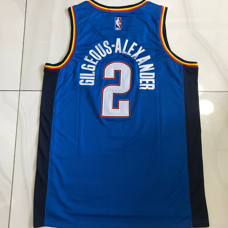 NBA Oklahoma City Thunder #2 Shai Gilgeous-Alexander Men's Nike Icon Edition Embroidery Jersey
