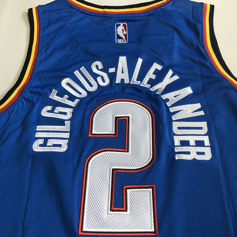 NBA Oklahoma City Thunder #2 Shai Gilgeous-Alexander Men's Nike Icon Edition Embroidery Jersey