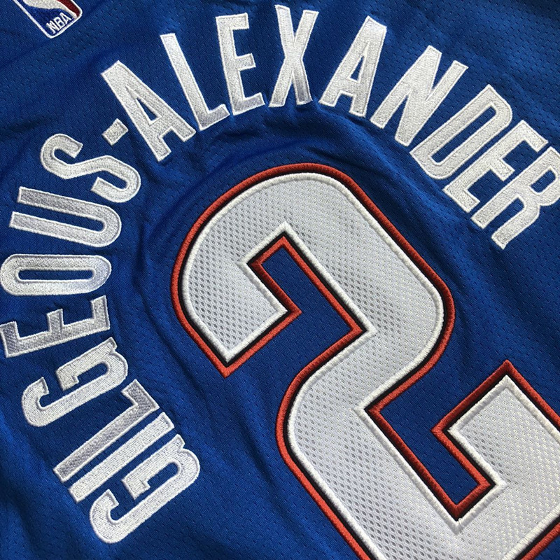 NBA Oklahoma City Thunder #2 Shai Gilgeous-Alexander Men's Nike Icon Edition Embroidery Jersey