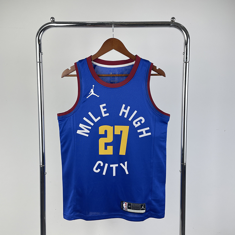 Men's NBA Heat Pressed Jersey Denver Nuggets #27 Jamal Murray 2020/21 - Statement Edition