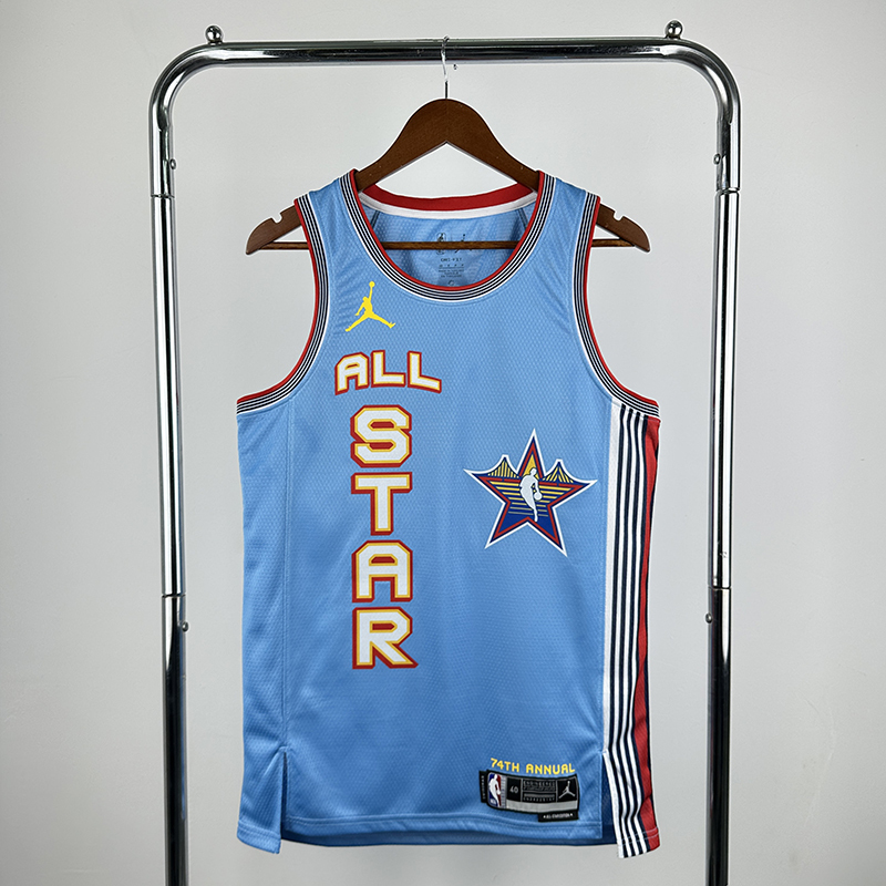 Men's 2025 NBA Heat Pressed Jersey 74th Annual All-Star #7 Jaylen Brown - Blue