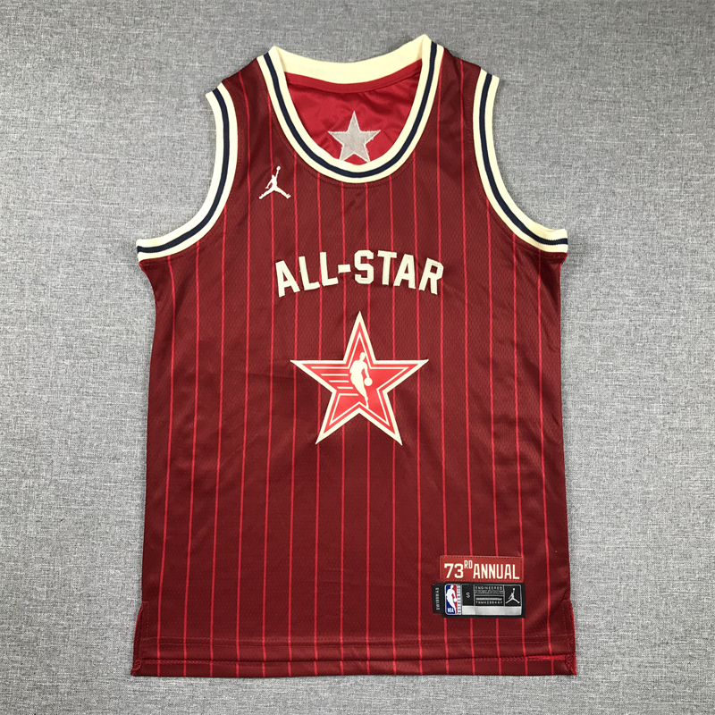 Youth NBA 2024 All-Star #77 Luka Dončić Jordan Embroideried Red Jersey