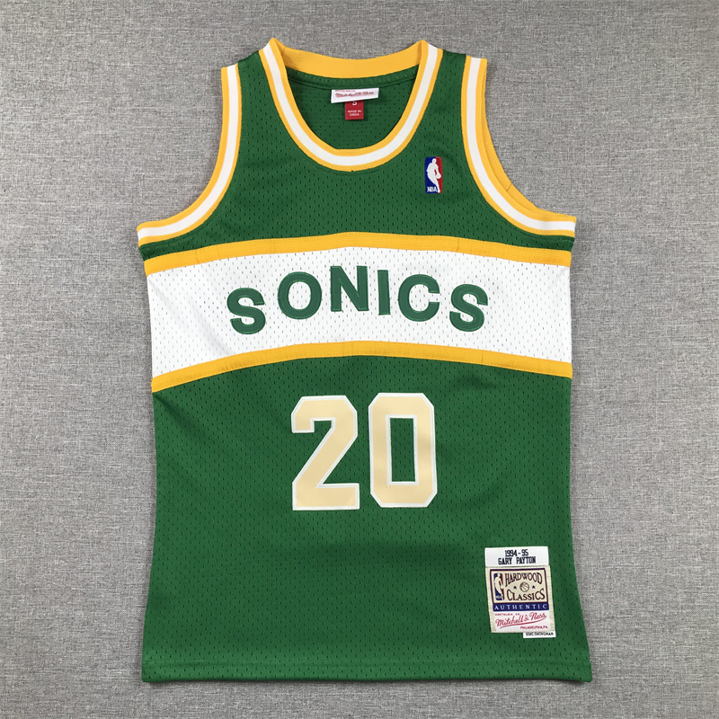 Youth NBA Seattle SuperSonics #20 Gary Payton 1994-95 Hardwood Classics Embroideried Green Jersey