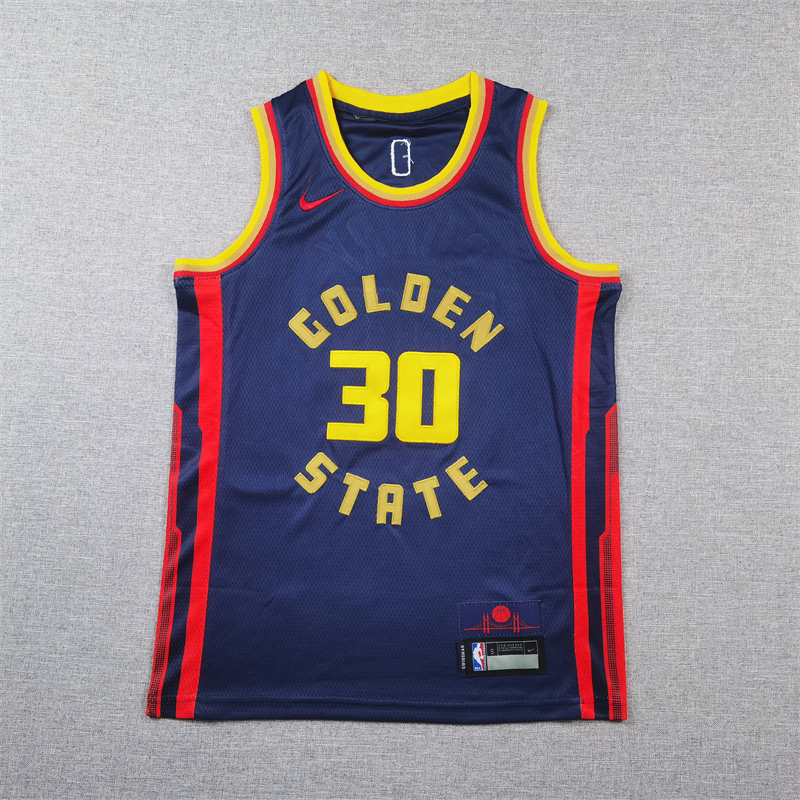 Youth NBA Golden State Warriors #30 Stephen Curry 2024-25 City Edition Embroideried Jersey