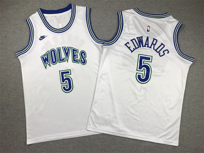 Youth NBA Minnesota Timberwolves #5 Anthony Edwards 2023-24 Classic Edition Embroideried Jersey