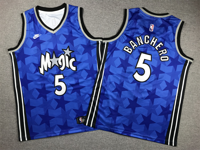 Youth NBA Orlando Magic #5 Paolo Banchero 2023-24 Classic Edition Embroideried Jersey