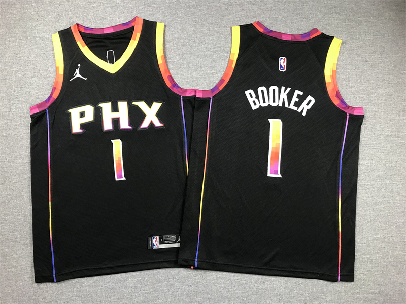 Youth NBA Phoenix Suns #1 Devin Booker 2022-23 Statement Edition Embroideried Jersey