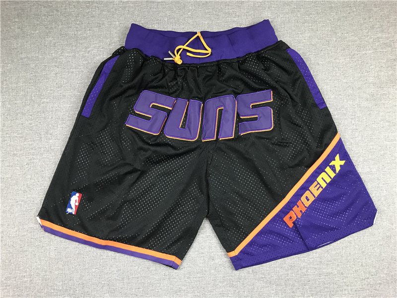Men's Just ★ Don NBA 1997-98 Phoenix Suns Black/Purple Stitched Shorts