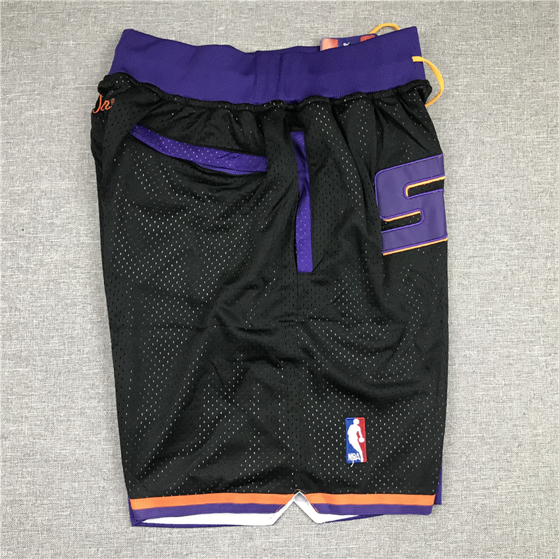 Men's Just ★ Don NBA 1997-98 Phoenix Suns Black/Purple Stitched Shorts