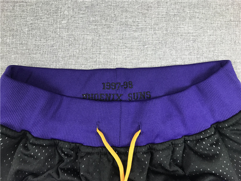 Men's Just ★ Don NBA 1997-98 Phoenix Suns Black/Purple Stitched Shorts