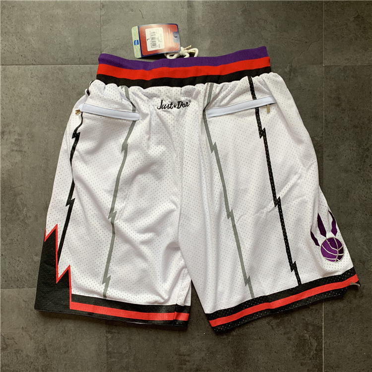 Men's Just ★ Don NBA 1998-99 Toronto Raptors Classic White Stitched Shorts