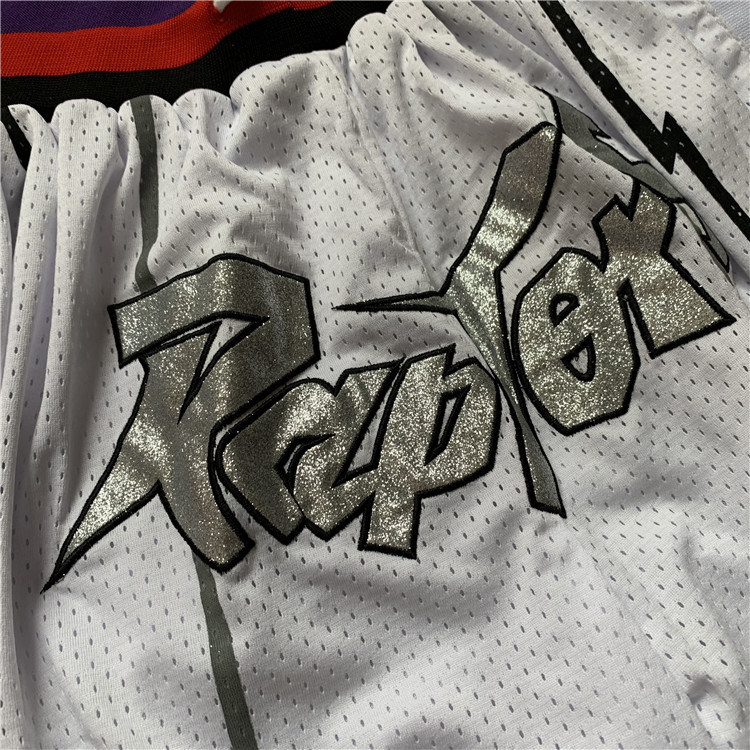 Men's Just ★ Don NBA 1998-99 Toronto Raptors Classic White Stitched Shorts