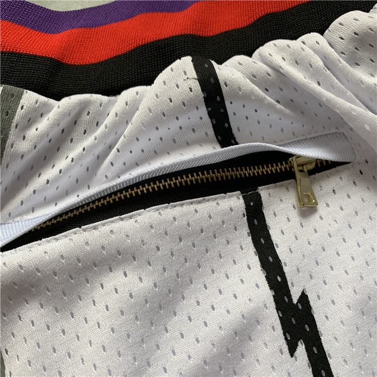 Men's Just ★ Don NBA 1998-99 Toronto Raptors Classic White Stitched Shorts