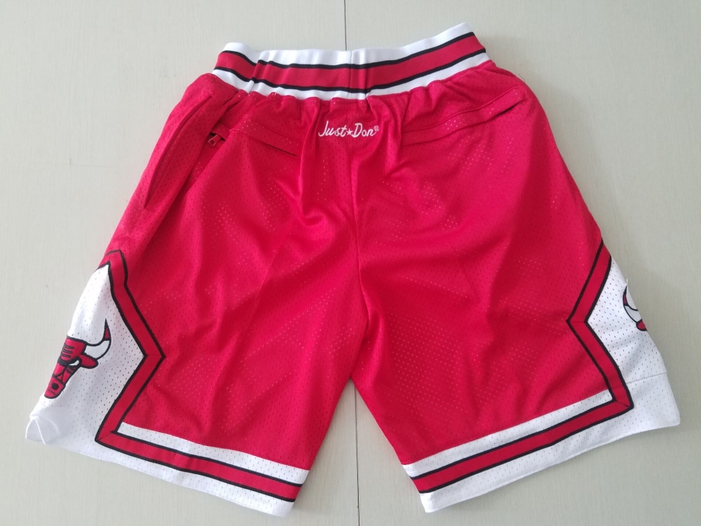 Men's Just ★ Don NBA Chicago Bulls Retro Red Swingman Stitched Shorts