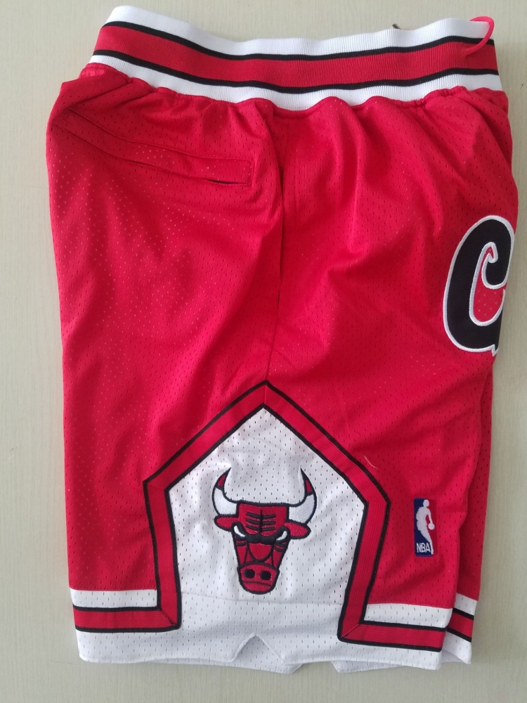 Men's Just ★ Don NBA Chicago Bulls Retro Red Swingman Stitched Shorts