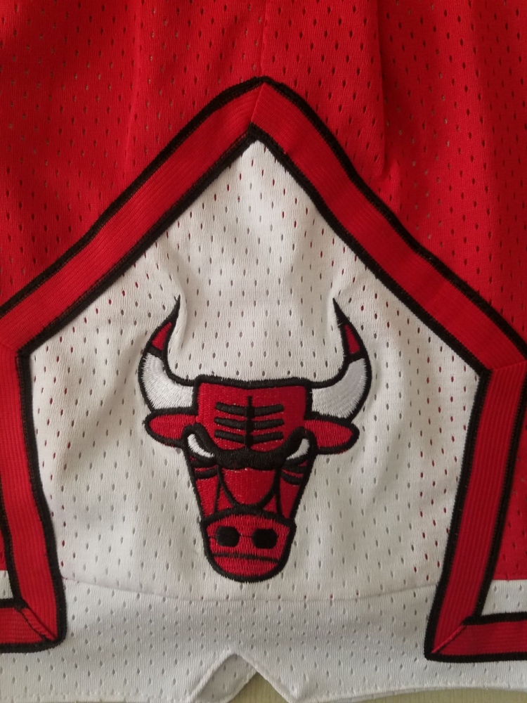 Men's Just ★ Don NBA Chicago Bulls Retro Red Swingman Stitched Shorts