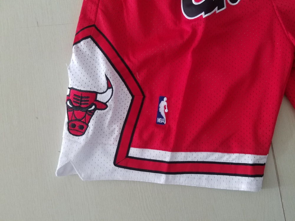 Men's Just ★ Don NBA Chicago Bulls Retro Red Swingman Stitched Shorts