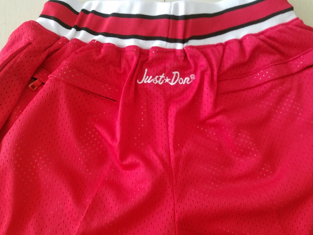 Men's Just ★ Don NBA Chicago Bulls Retro Red Swingman Stitched Shorts