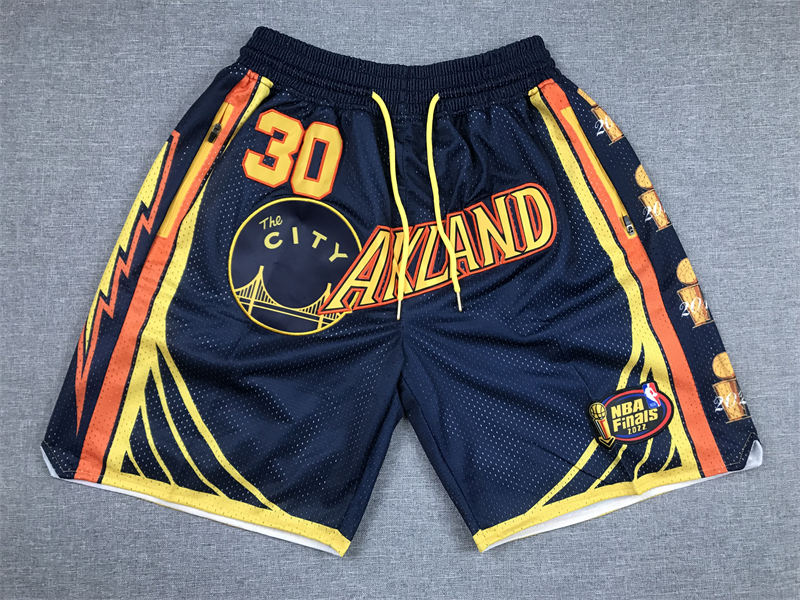 Men's Just ★ Don NBA Golden State Warriors 2021-22 Finals Stitched Navy Shorts