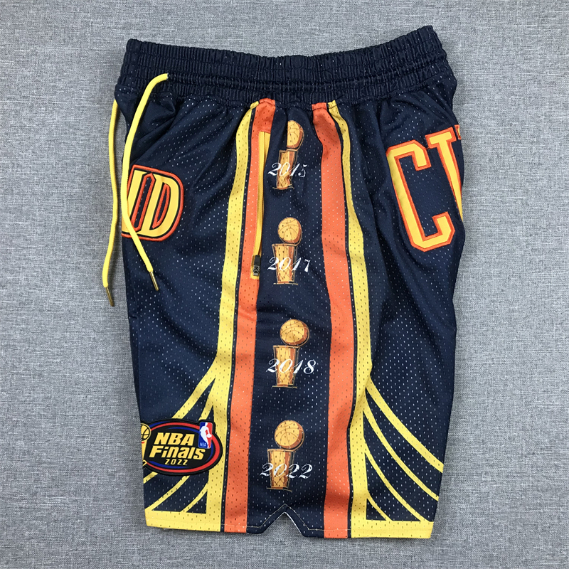 Men's Just ★ Don NBA Golden State Warriors 2021-22 Finals Stitched Navy Shorts