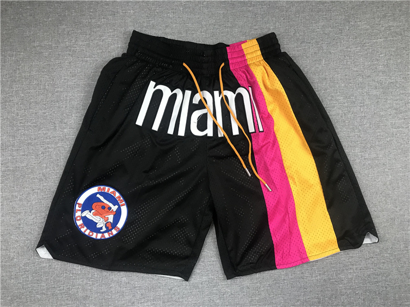 Men's Just ★ Don NBA Miami Heat Black Stitched Pocket Shorts