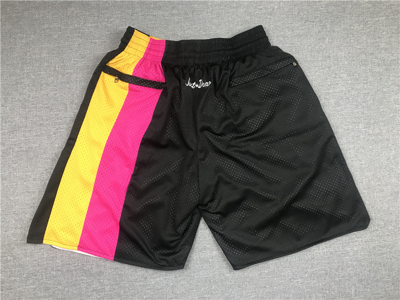 Men's Just ★ Don NBA Miami Heat Black Stitched Pocket Shorts