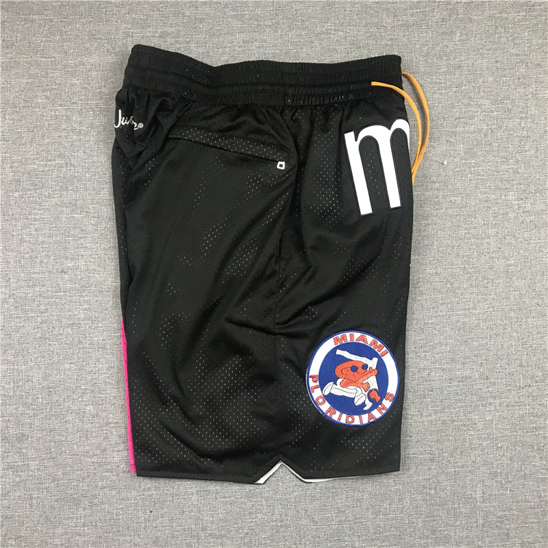 Men's Just ★ Don NBA Miami Heat Black Stitched Pocket Shorts