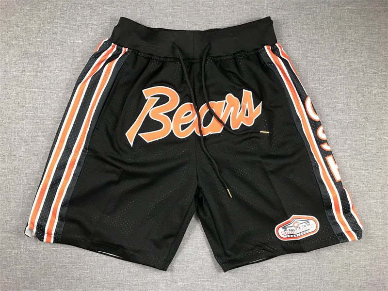 Men's Just ★ Don NFL Chicago Bears Black Stitched Pocket Shorts