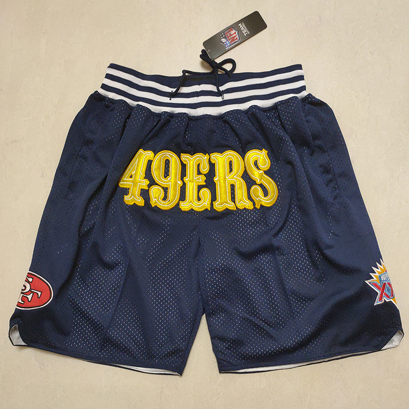 Men's Just ★ Don NFL San Francisco 49ers Navy Stitched Pocket Shorts