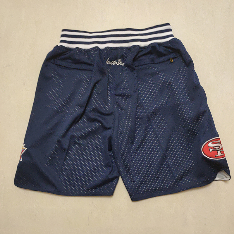 Men's Just ★ Don NFL San Francisco 49ers Navy Stitched Pocket Shorts