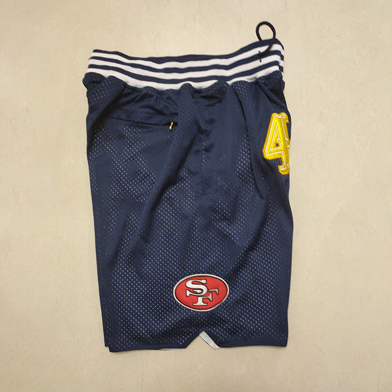 Men's Just ★ Don NFL San Francisco 49ers Navy Stitched Pocket Shorts